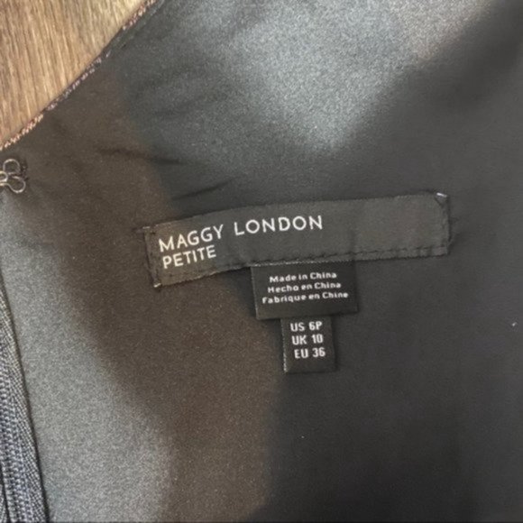 Maggy London Black Gold Metallic Detail Mini Dress - Picture 4 of 5